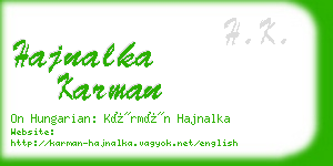 hajnalka karman business card